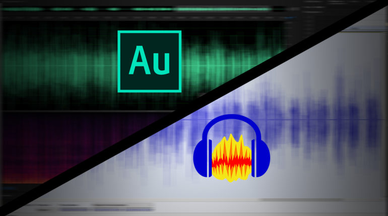 Zdjęcie przedstawia dwa programy do obróbki audio